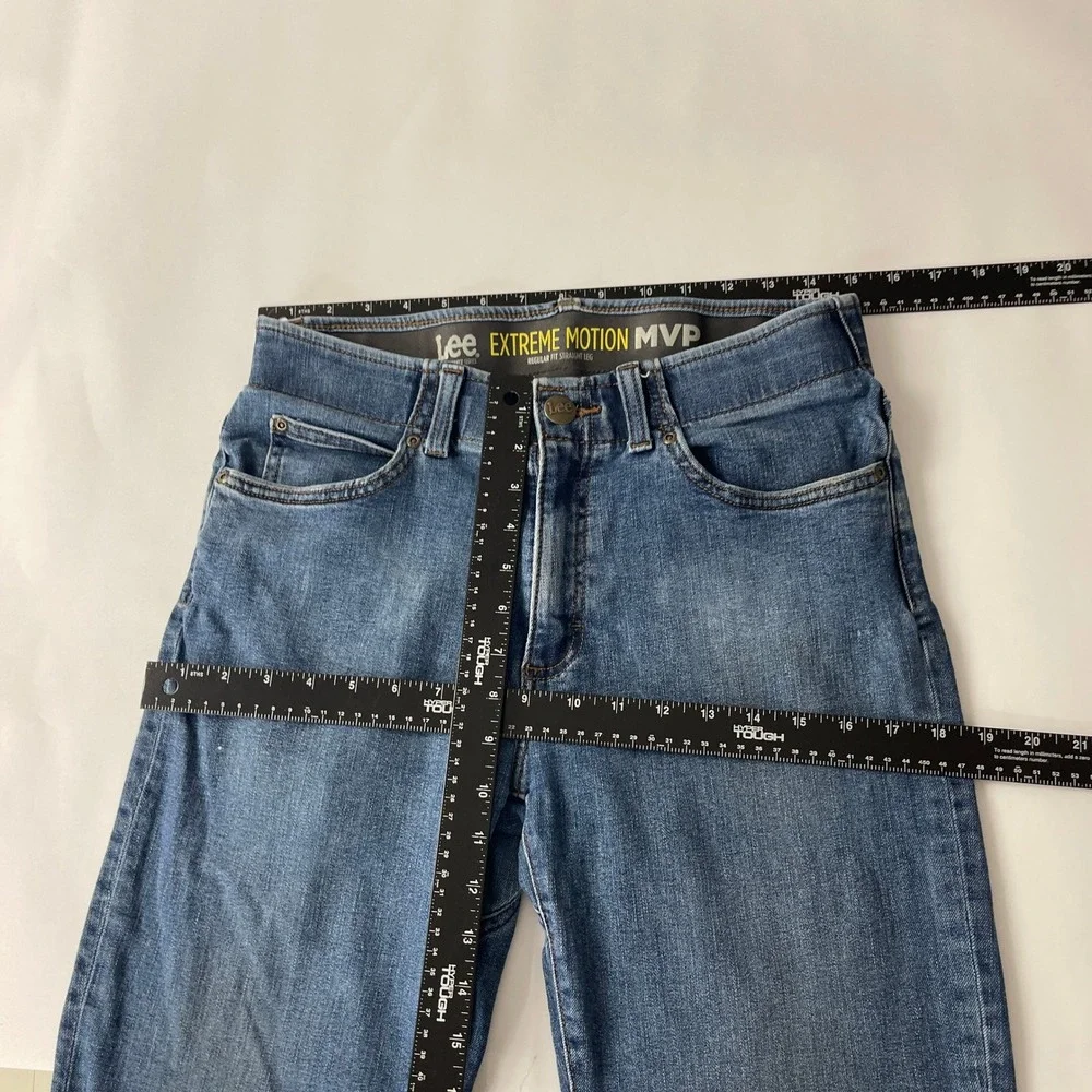 Lee Jeans Mens 32x32 Blue Extreme Motion Regular Straight Leg Stretch Workwear